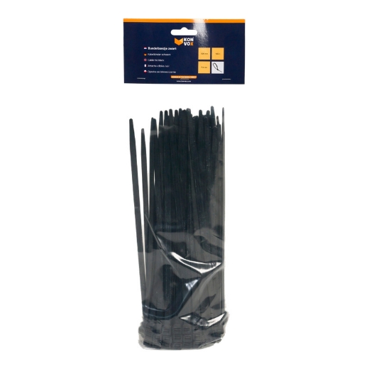 Afbeeldingen van Konvox kabelbinder 7,6x300mm zwart (100) - 2120141