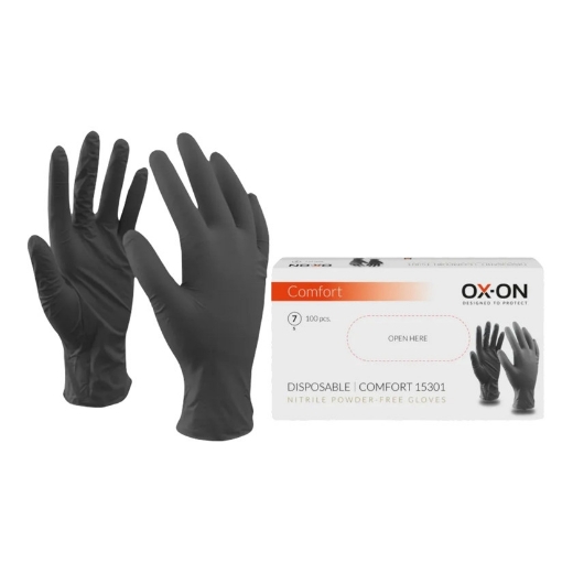Afbeeldingen van Ox-on 15301 wegwerp nitril comfort zwart m10 (100) - 5691131
