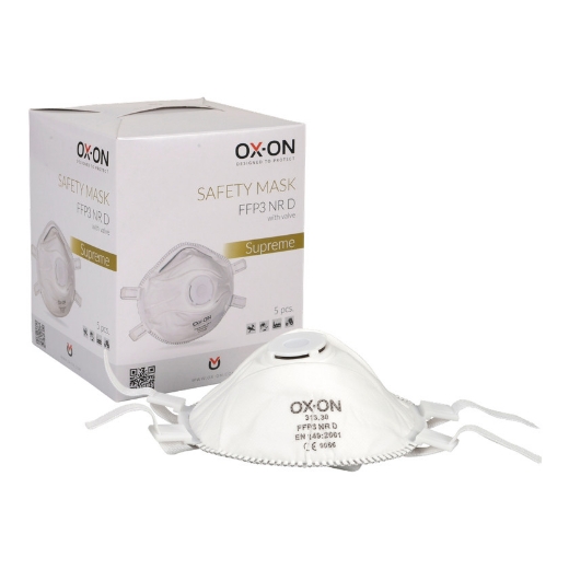 Afbeeldingen van Ox-on 313.30 box stofmasker ffp-3 + ventiel (5) - 5691038