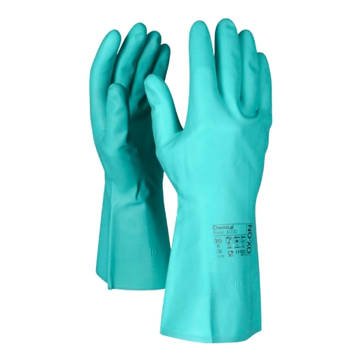 Afbeeldingen van Ox-on 6000 latex handschoen chemical basic groen m10 - 5691121