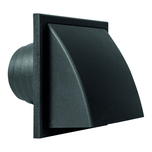 Afbeeldingen van Renson 741 pvc overdrukrooster 150x150 STR 9005 - 4027018