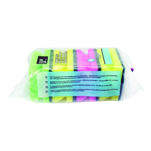 Afbeeldingen van Schuurspons mousse handgreep gekleurd (4st) - 5284112