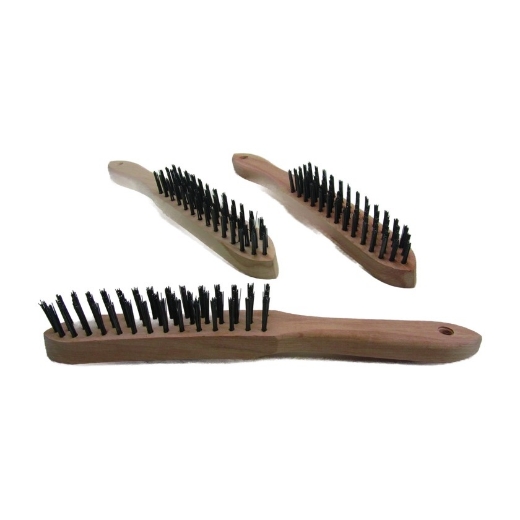 Afbeeldingen van Staalborstel 4 rijen met handvat - 5006383