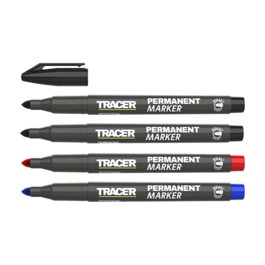 Afbeeldingen van Tracer set permanente markers zwart/blauw/rood 4dlg - 5752029