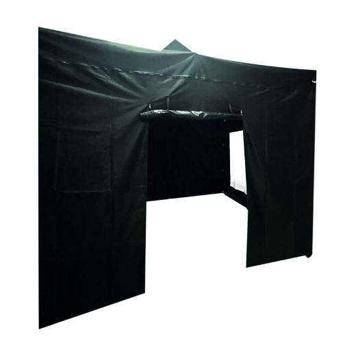 Afbeeldingen van Werftent toebehoren zijwand met deur zwart 3m - 5039019