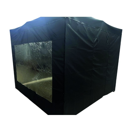 Afbeeldingen van Werftent toebehoren zijwand met raam zwart 3m - 5039018