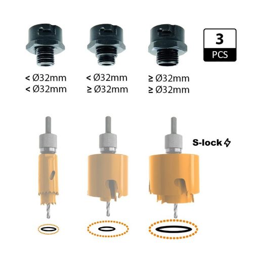 Afbeeldingen van CMT Set van 3 adapters voor het vergroten van gaten - GRN - 550-PAG05