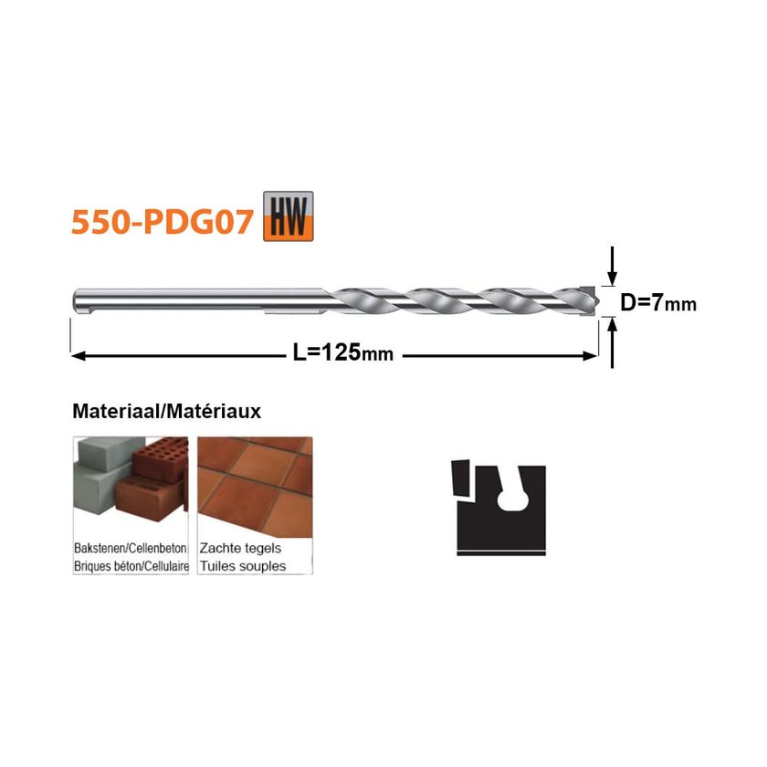 Afbeeldingen van CMT HW boor passend op de snelwisselhouder(s) van GRN - 550-PDG07