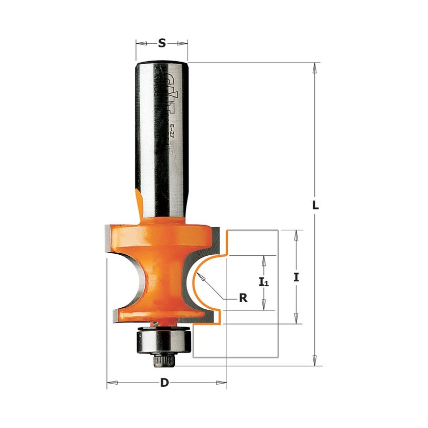 Afbeeldingen van CMT Kantenfrees met kogellager, HW - 761.032.11
