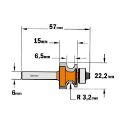 Afbeeldingen van CMT Kantenfrees met kogellager, HW - 761.032.11
