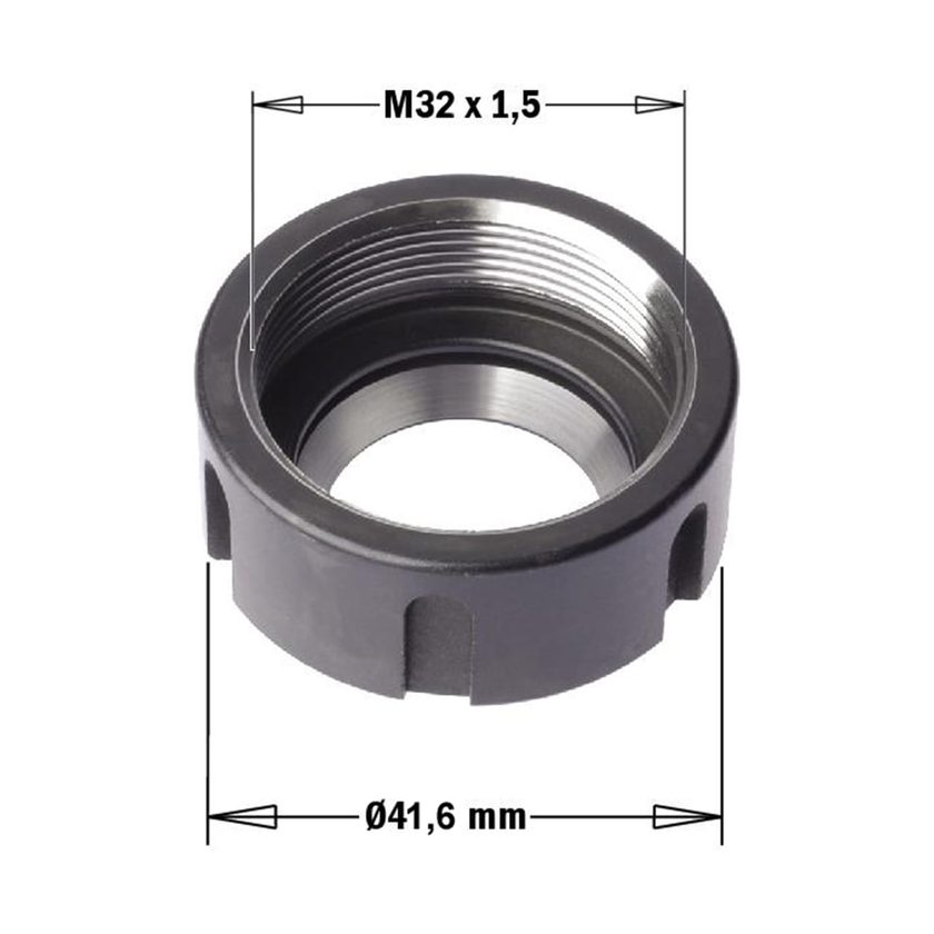 Afbeeldingen van CMT Klemmoer voor spantang ER25 M32x1,5mm links. - 992.583.02