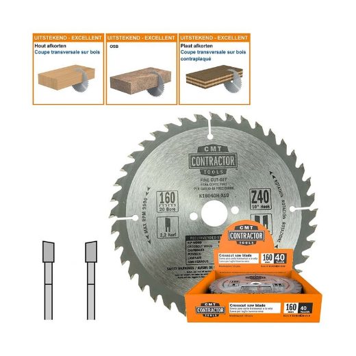 Afbeeldingen van CMT Universeel Contractor zaag met hardmetalen tanden - K16040H-X10