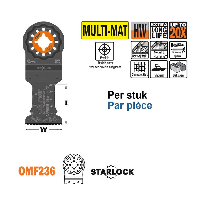 Afbeeldingen van CMT Invalzaagblad voor metaal, 32mm - OMF236-X1