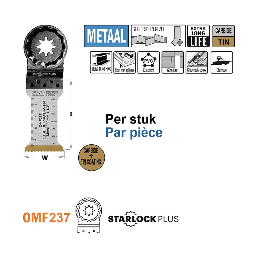 Afbeeldingen van CMT Multitoolzaagblad met fijne zaagsnede, 32mm - OMF237-X1