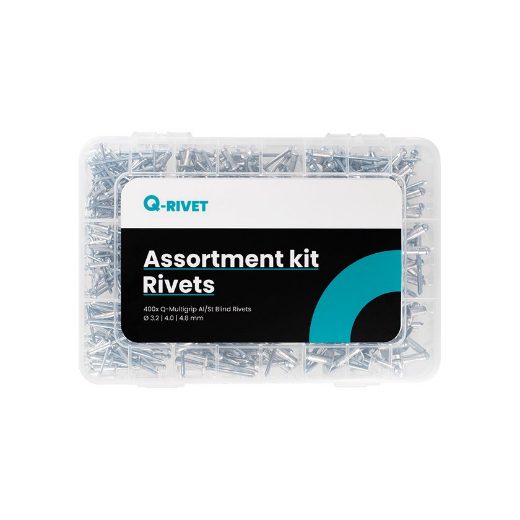 Afbeeldingen van Qonnect Assortiment kit Q-Multigrip blindklinknagels.