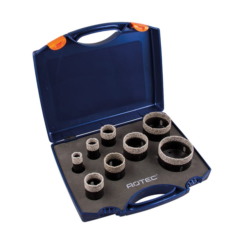Afbeeldingen van Rotec diamantboor, 8-delige M14 Diamond tegel gatzaagset '757', 20-68mm - 757.9005