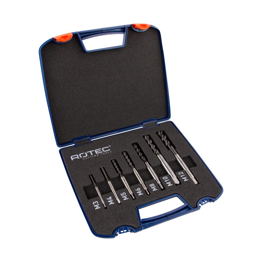 Afbeeldingen van Rotec machinetap, 7-delige machinetappenset '1200+', blinde gaten, M3-M12 - 900.2011C