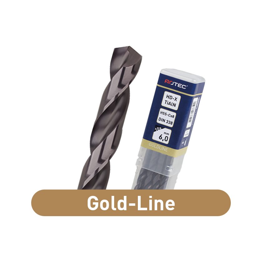 Afbeeldingen van Rotec spiraalboor HSS-E cobalt Din 338, type HD-X, TiAlN, 3.0mm - 114.0300C