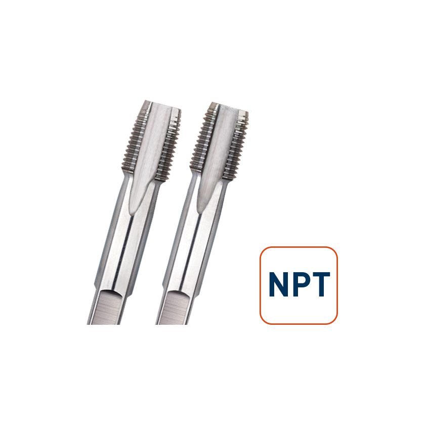Afbeeldingen van Rotec handtappenset, HSS handtap set, 2-delige, NPT 1/4"x18 - 314.0014