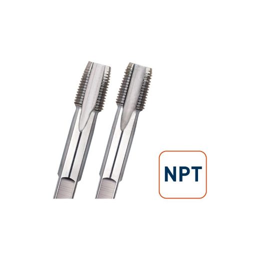 Afbeeldingen van Rotec handtappenset, HSS handtap set, 2-delige, NPT 1/4"x18 - 314.0014
