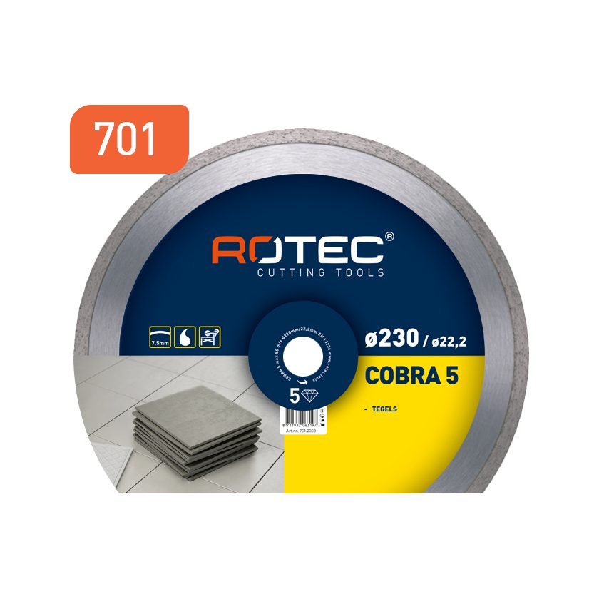 Afbeeldingen van Rotec cirkelzaagblad, Diamond saw blade 'COBRA 5 / RD-M', ø125x1,8xø22,2 - 701.1253