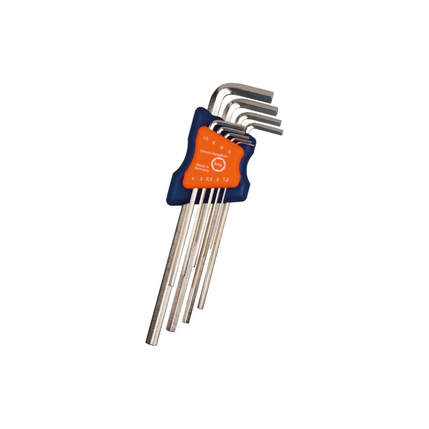 Afbeeldingen van Rotec inbussleutel, 9-delige set, vernikkeld, lang, HEX 1,5-10 - 880.4003