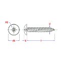 Afbeeldingen van PGB-Fasteners plaatschroef Pozidrive PZ2 met volledige draad 4.8x16 verzinkt