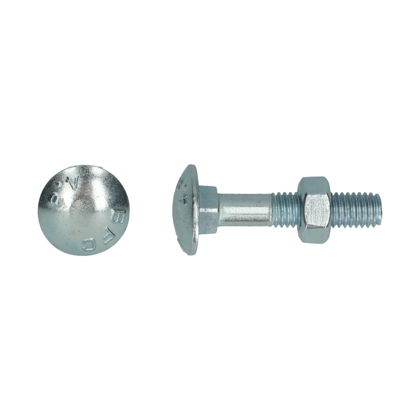 Afbeeldingen van PGB-Fasteners houtbout met deeldraad Din 603 M6x80 verzinkt