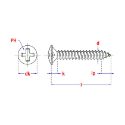 Afbeeldingen van PGB-Fasteners plaatschroef Philips PH1 met volledige draad Din 7983 2.9x13 verzinkt