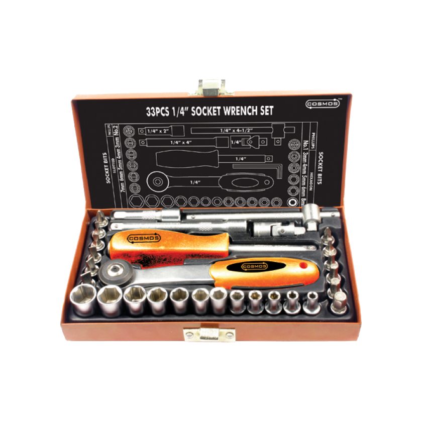 Afbeeldingen van PGB-Fasteners COSMOS doppenset metaal 1/4"-33 dlg