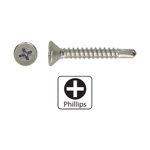 Afbeeldingen van PGB-Fasteners zelfborende schroef Philips PH2 met volledige draad Din 7504 3.5x19 inox A2