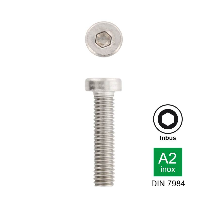 Lage cilinderkop Inox A2 DIN 7984