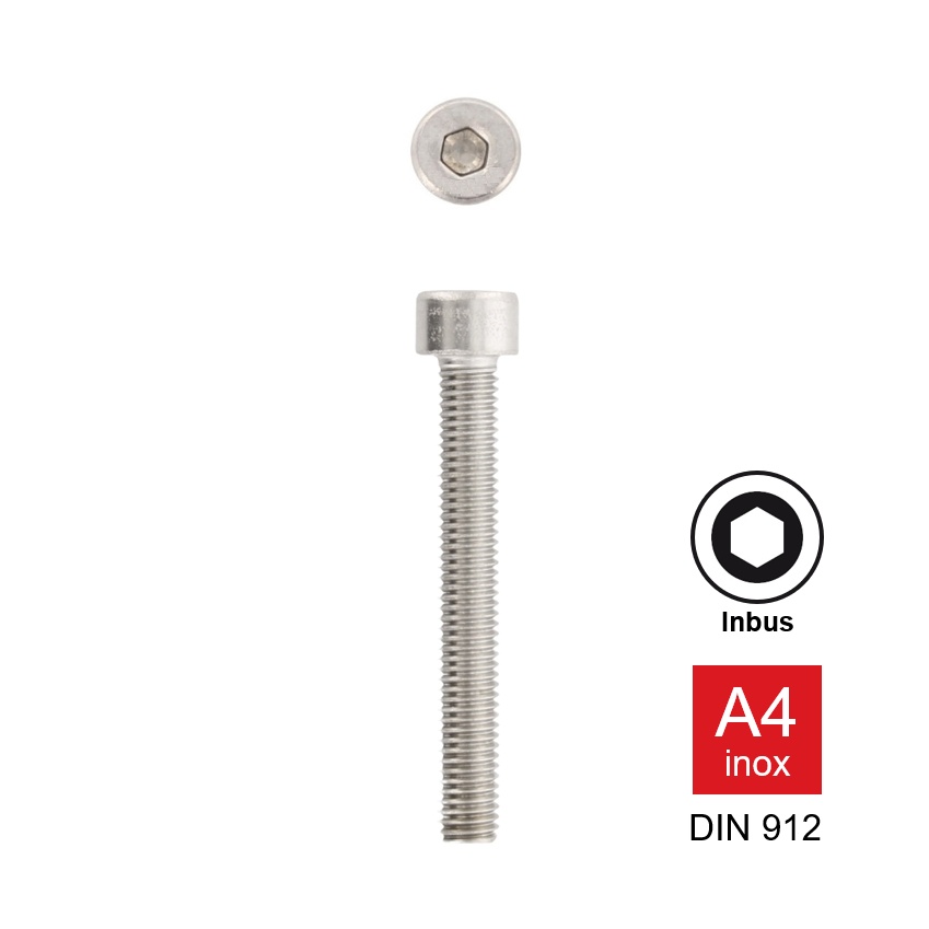Cilinderkop Inox A4-80 DIN 912