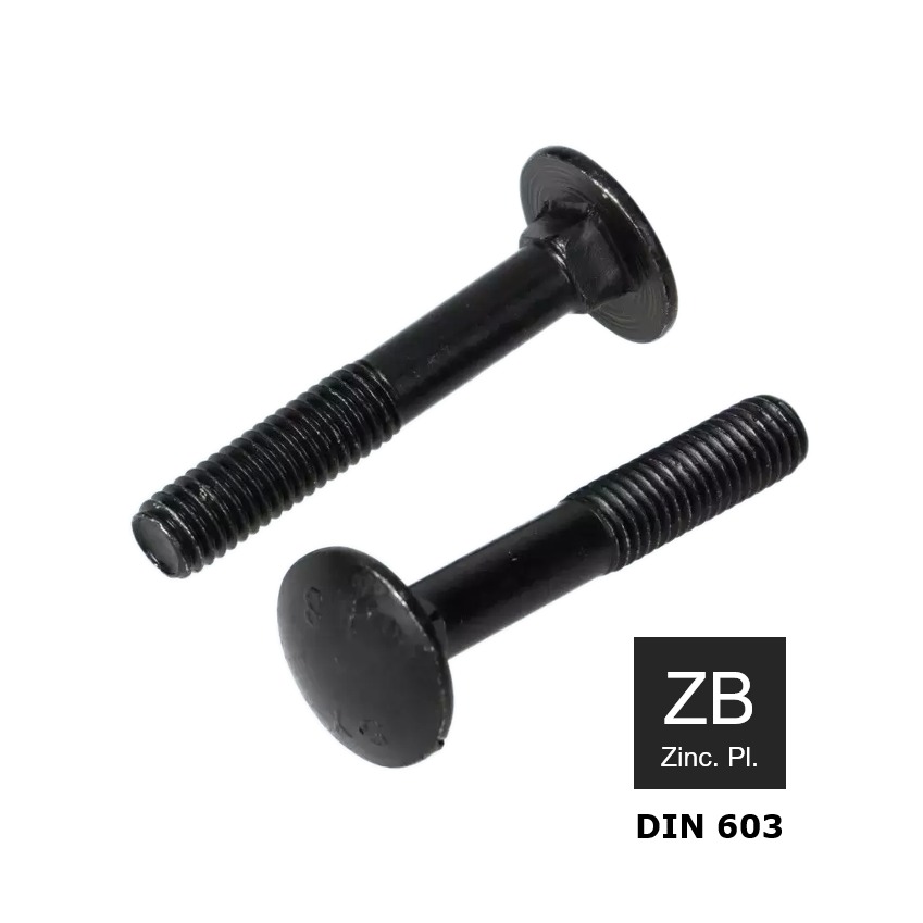 Houtbout Din 603 zwart gecoat