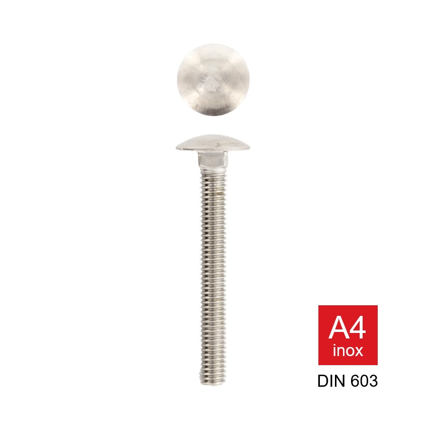 Houtbout met volledige draad Din 603 inox A4