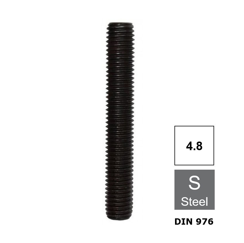 Draadstang Din 976 blank staal 4.8