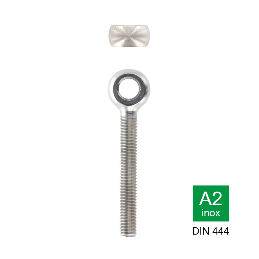 Oogbout met volledige draad Din 444 inox A2