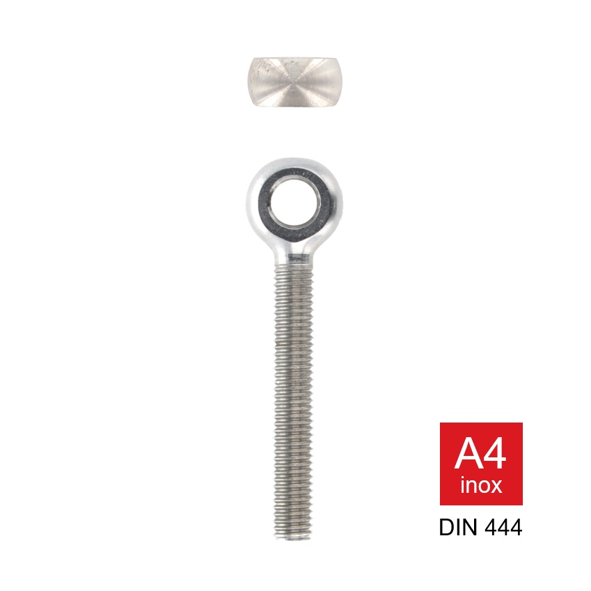 Oogbout met volledige draad Din 444 inox A4