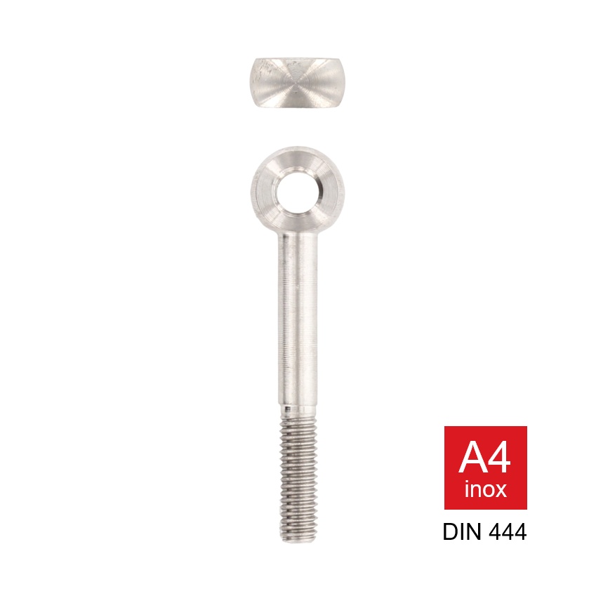 Oogbout met deeldraad Din 444 inox A4