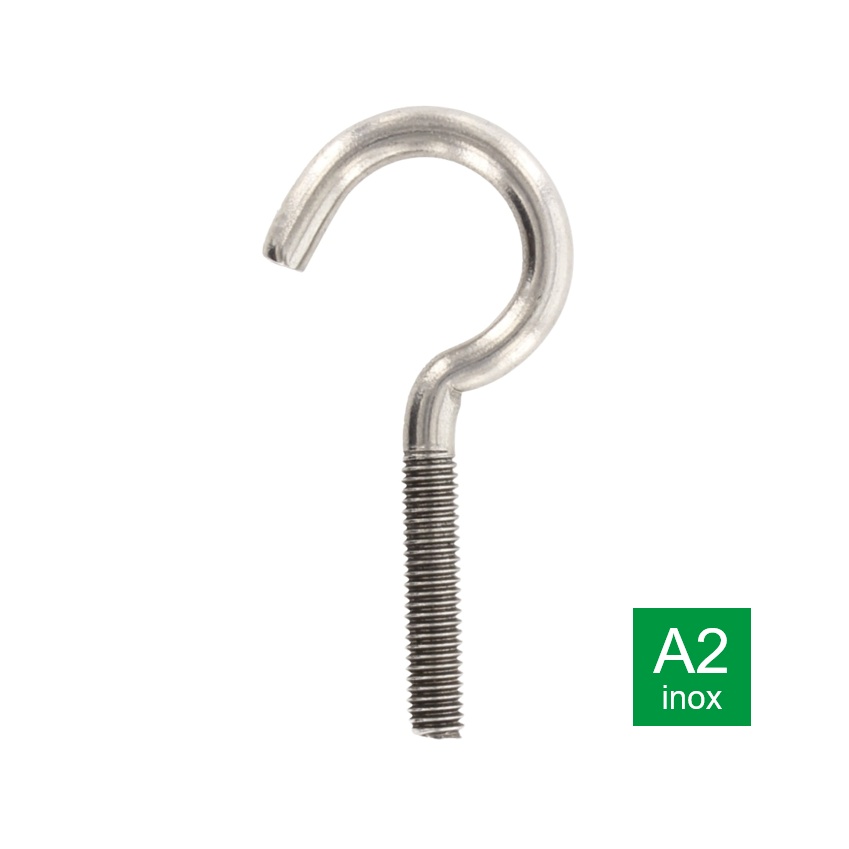Schroefoog open met metrische draad inox A2