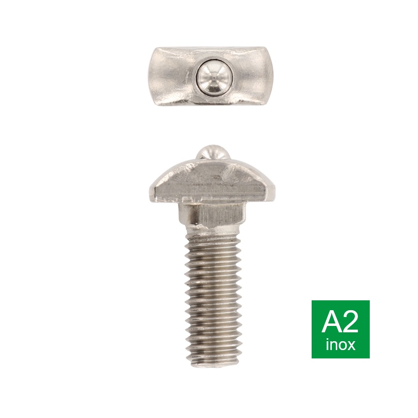 Hamerkopbout met veerkogel inox A2